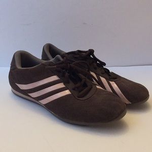 Adidas Size 7.5 Casual Suede Sneaker Brown/Pink
